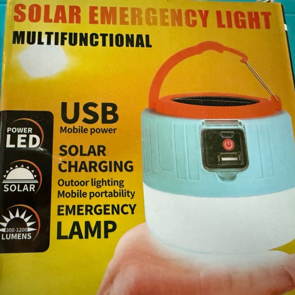 Solar Emergency Light with Black and White Design with a remote